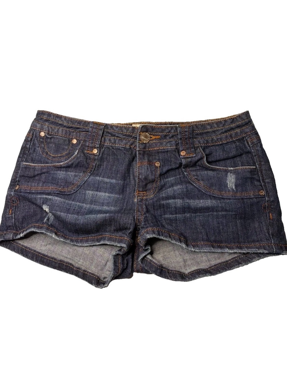 Y2K VTG Mudd Womens Low Rise Micro Mini Booty Shorts~Festival Embroidered Sz 11